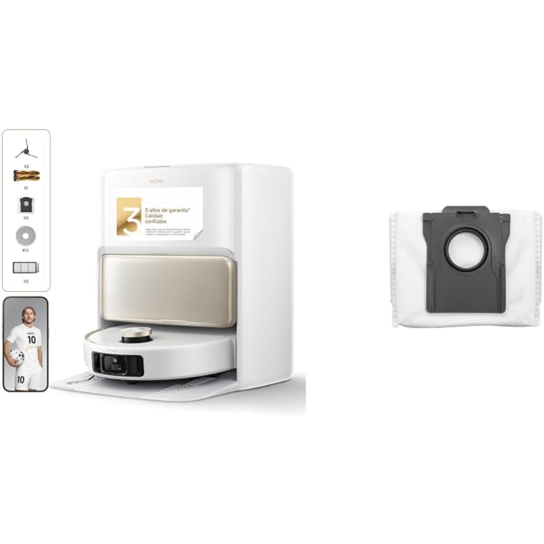 Ensemble robot et station de lavage avec le nettoyage automatise des sols, coloris blanc