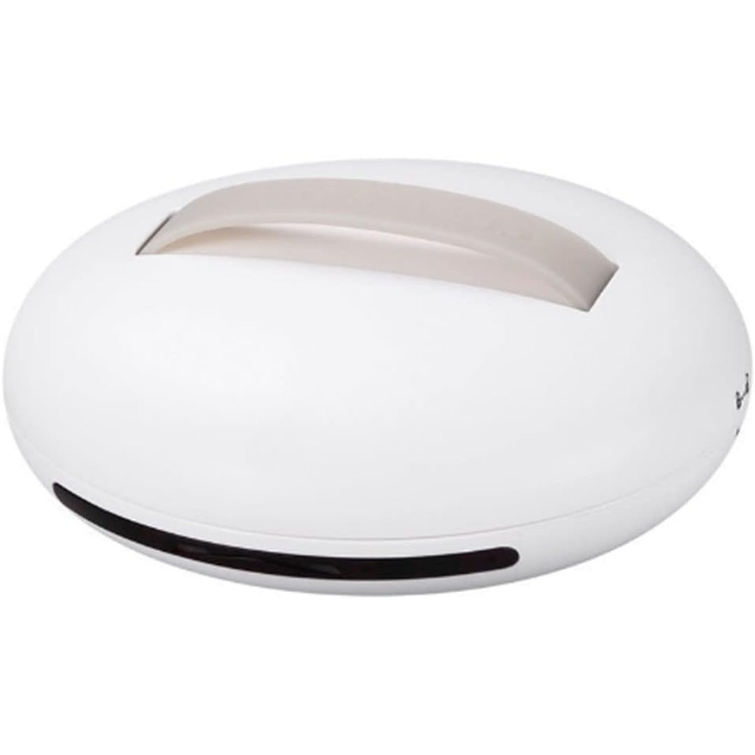 Aspirateur robotise avec une prise en main par poignee, coloris blanc et gris