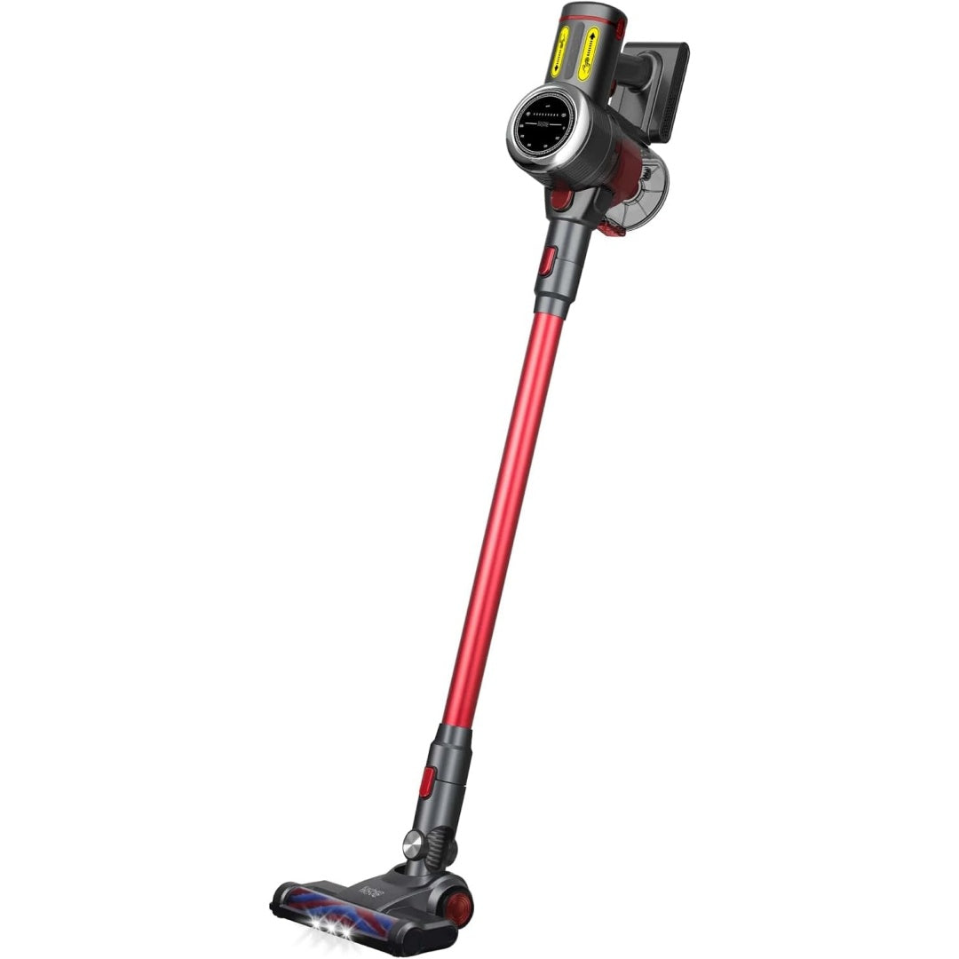 Aspirateur vertical associant autonomie annoncee de 40 min au coloris gris et noir