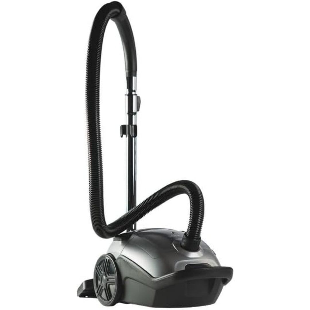 Aspirateur de sol sur roues, coloris noir et gris, avec la collecte avec sac
