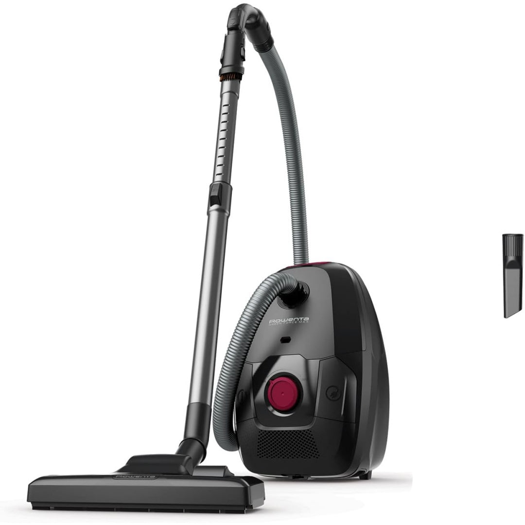 Aspirateur au format traineau associant l'entretien des sols au coloris noir