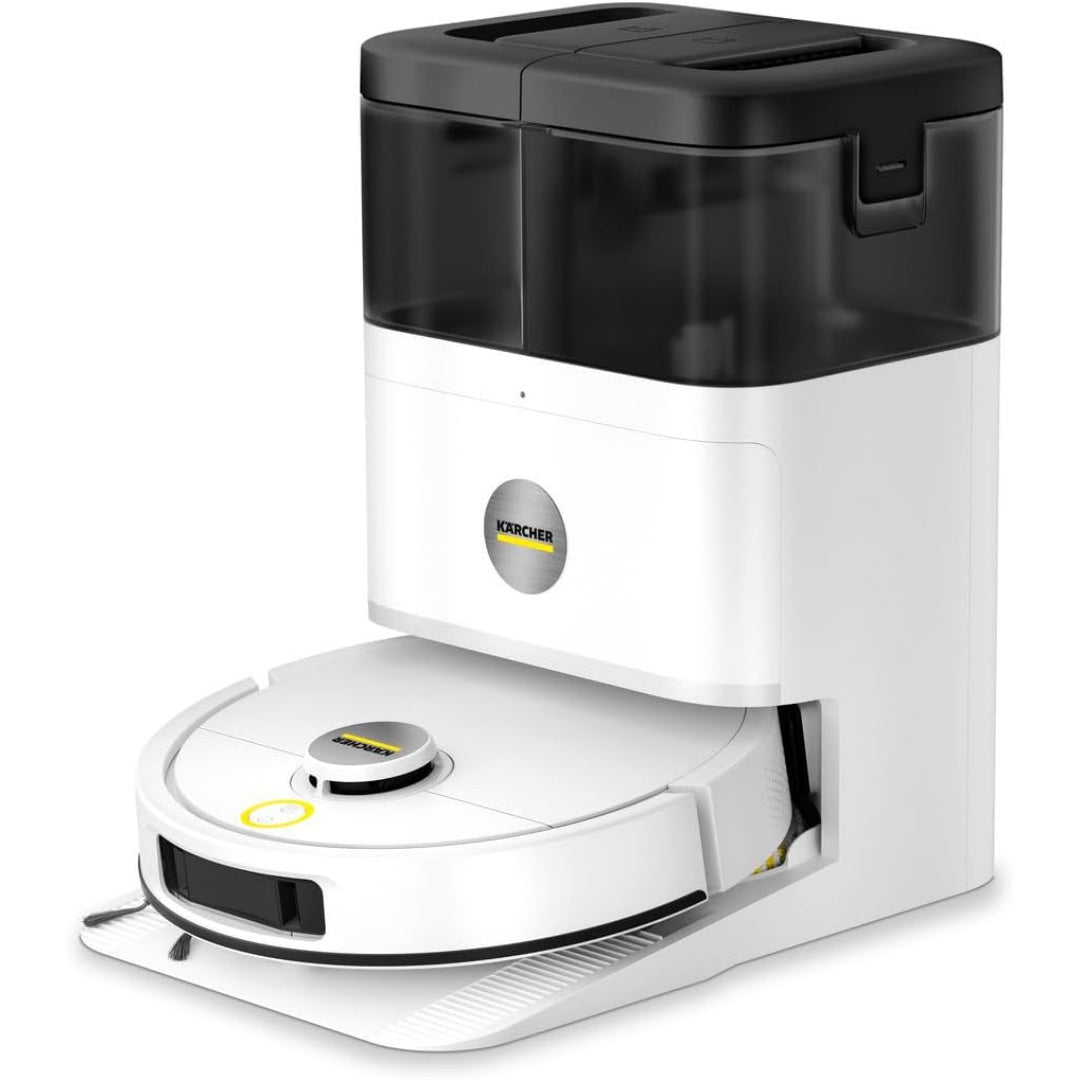Robot avec station de lavage avec la collecte de la poussiere