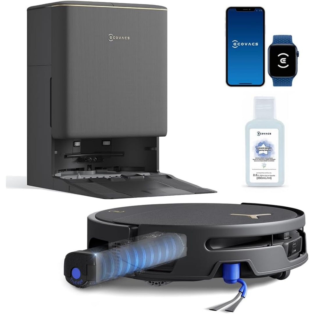 Ensemble robot et base de lavage alliant la collecte de la poussiere et le nettoyage automatise des sols