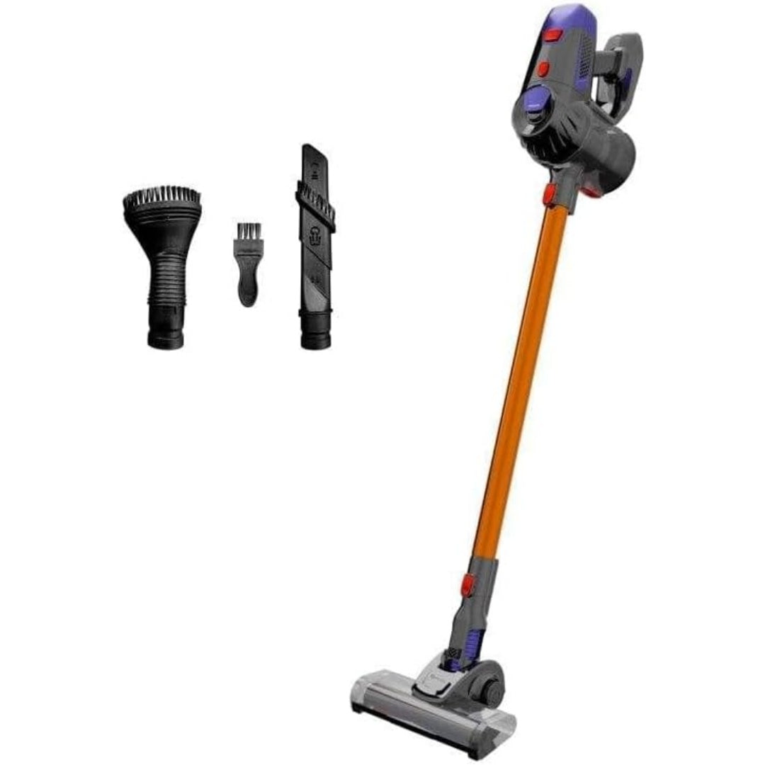 Aspirateur au format balai integrant l'entretien des habitacles et une utilisation sans fil