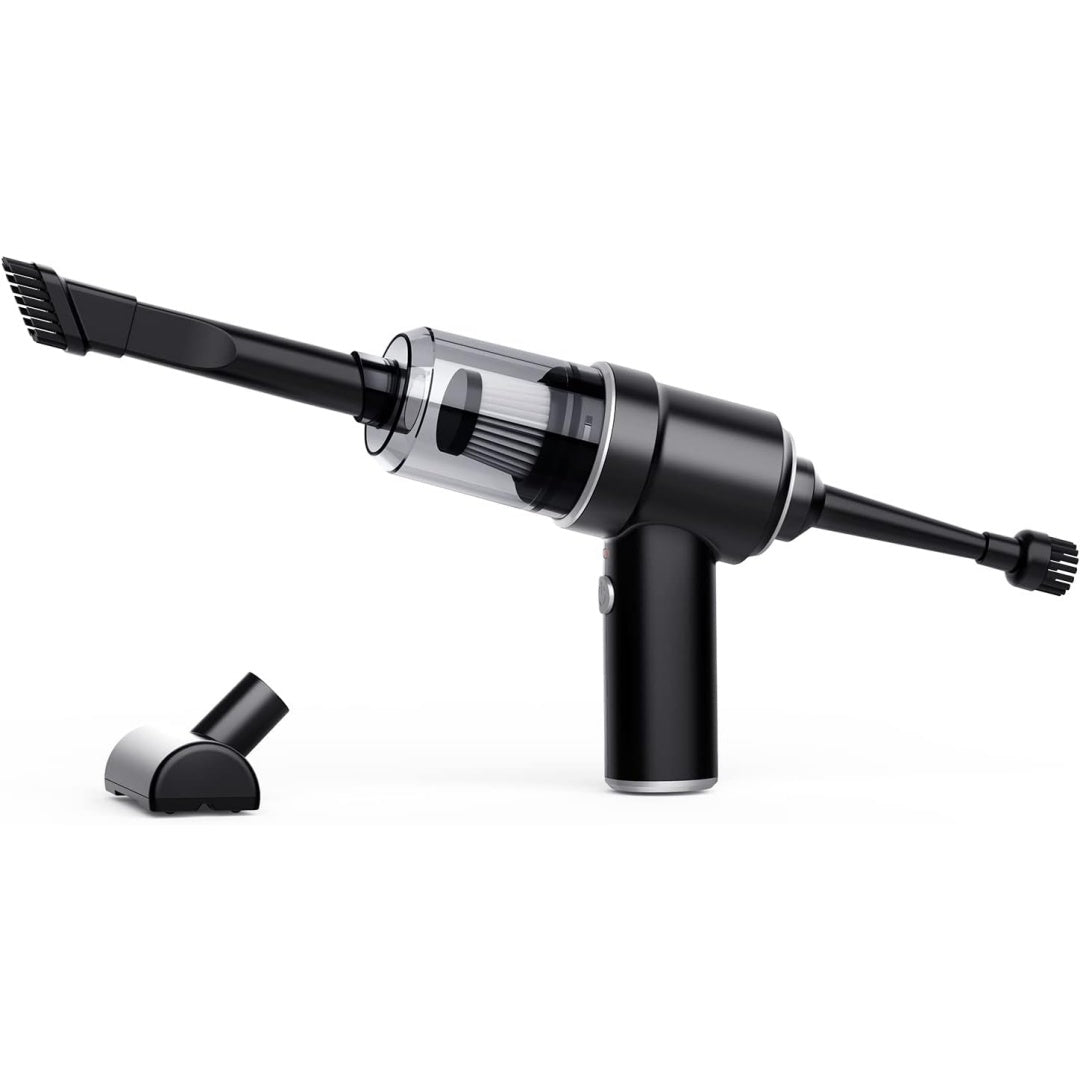 Aspirateur a main associant une capacite annoncee de 4000 mAh au coloris noir et gris