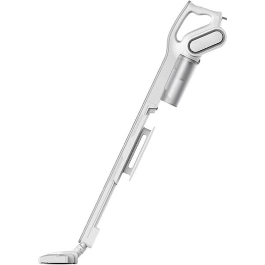 Aspirateur a main avec une prise en main par poignee, coloris blanc et gris