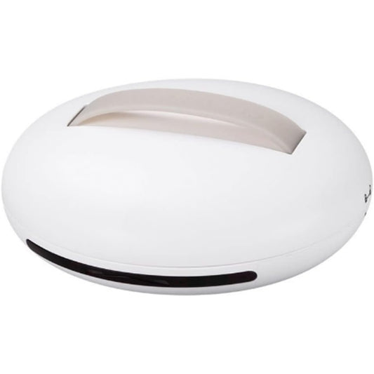 Aspirateur robotise avec une prise en main par poignee, coloris blanc et gris