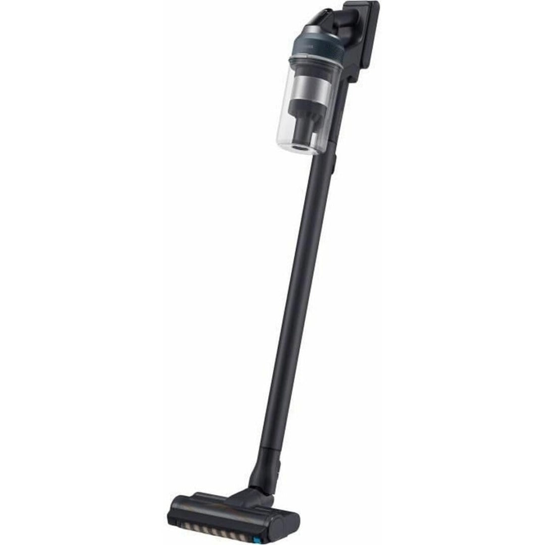 Aspirateur au format balai associant l'entretien des sols au coloris bleu