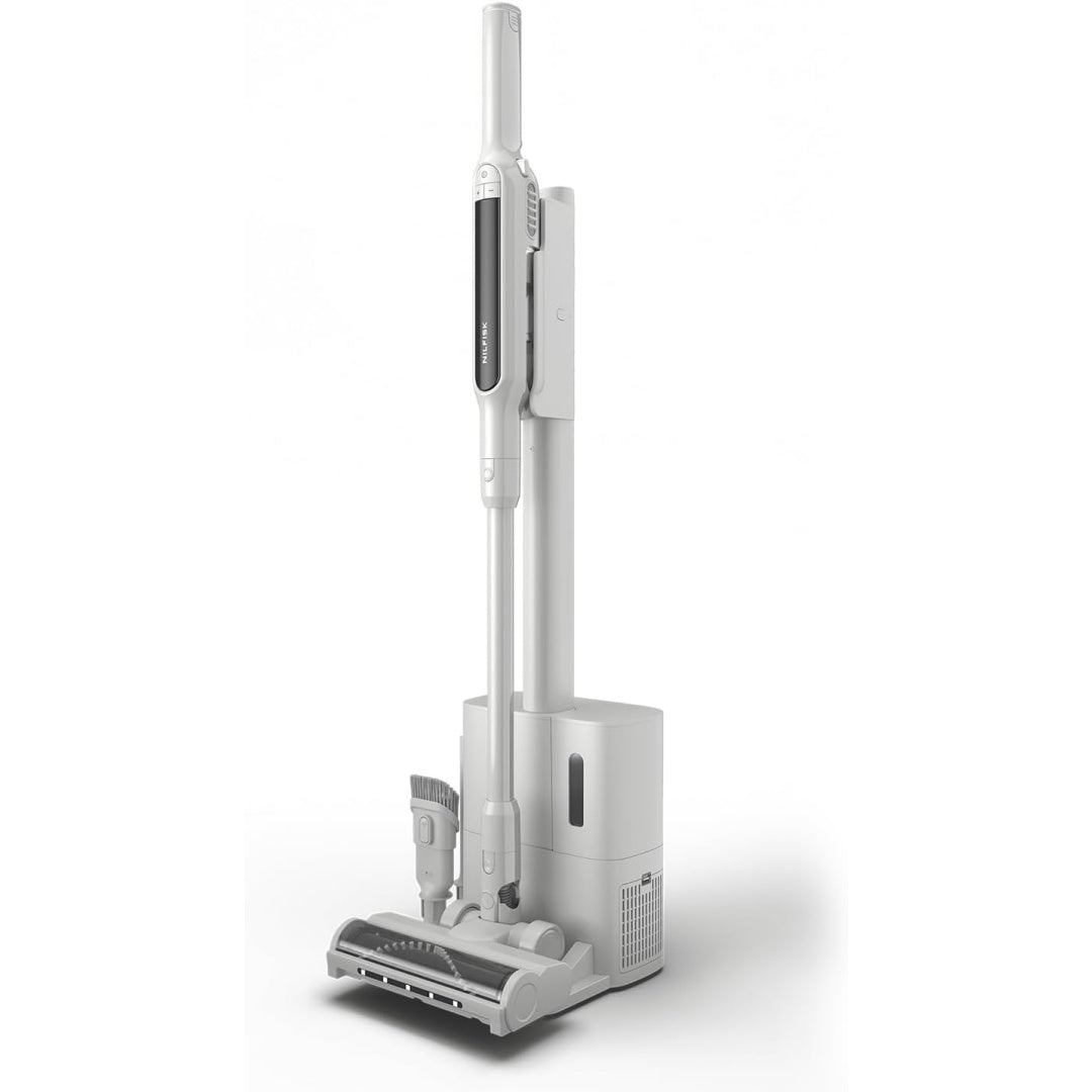 Aspirateur au format balai alliant un format compact et autonomie annoncee de 30 min