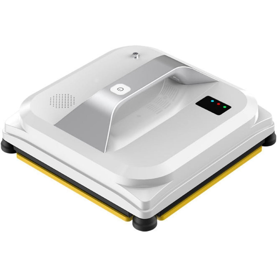 Robot lave vitres alliant le nettoyage des surfaces vitrees et le deplacement sur la vitre