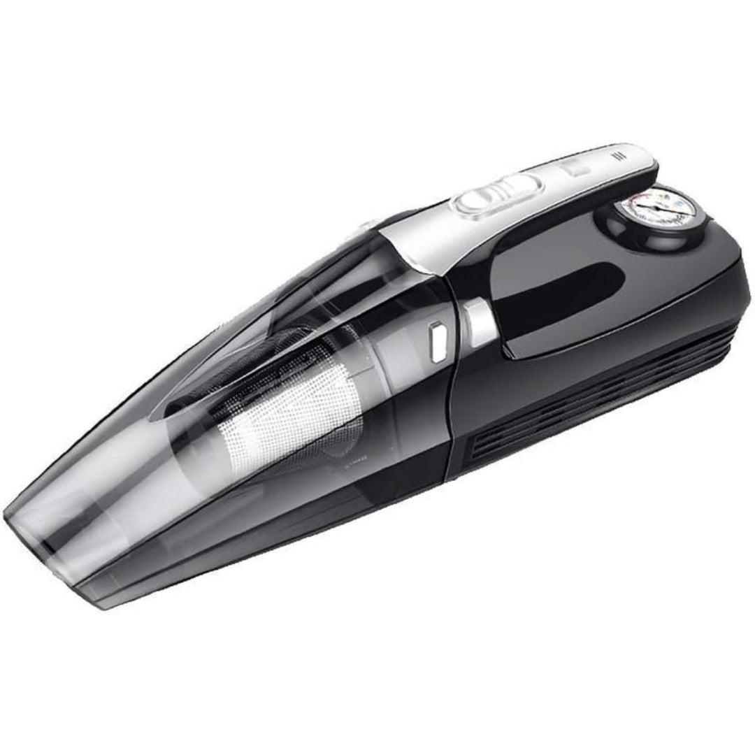 Aspirateur, coloris gris et noir, avec une alimentation rechargeable