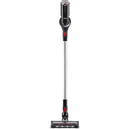 Aspirateur balai, coloris noir et rouge, avec la collecte sans sac
