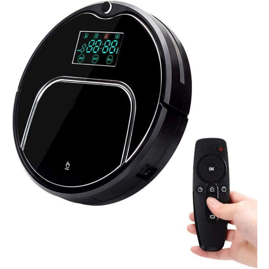 Robot aspirateur, coloris noir, avec le retour a la base