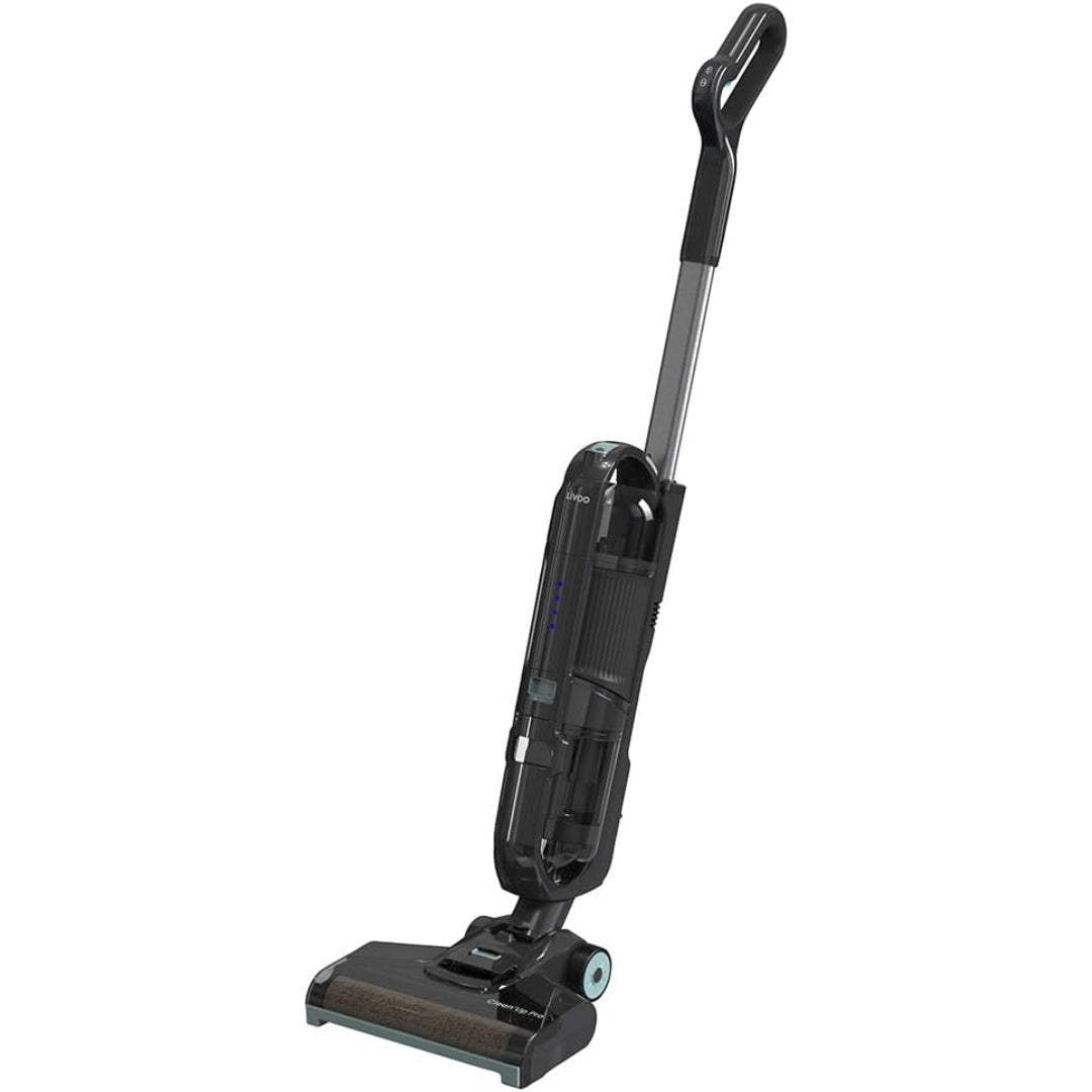 Appareil de lavage des sols associant une vitesse reglable au coloris noir et gris