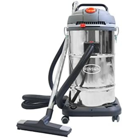 Aspirateur a cuve avec l'entretien des surfaces de l'atelier, coloris gris et blanc