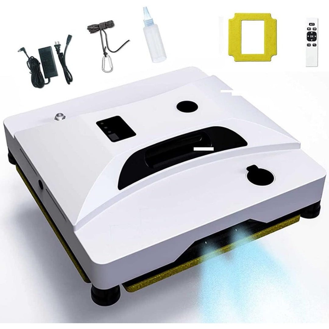 Robot pour surfaces vitrees avec une commande a distance et le nettoyage des surfaces vitrees