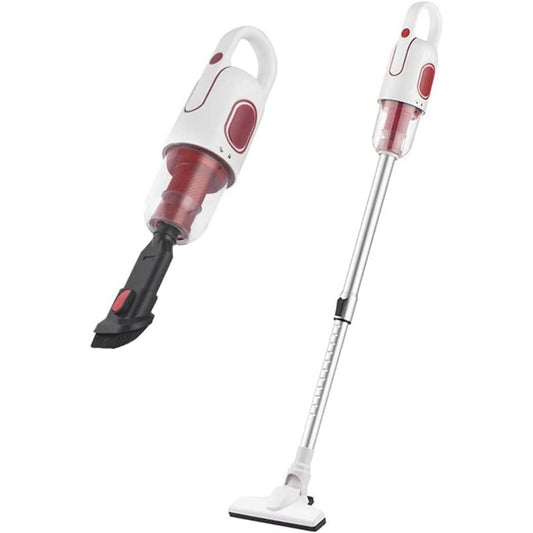 Aspirateur balai, coloris blanc et gris, avec la collecte de la poussiere