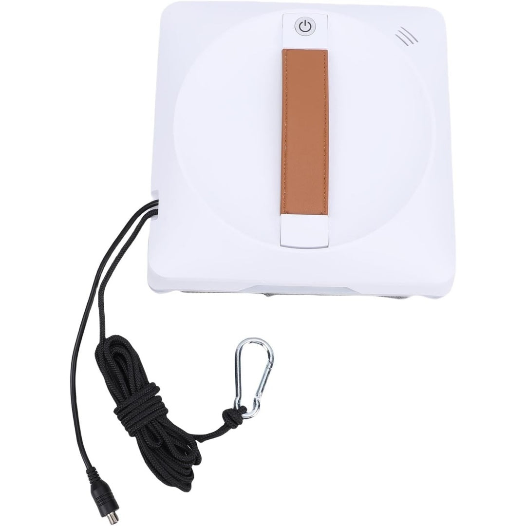 Robot nettoyeur de fenetres associant une pulverisation integree au coloris blanc et noir