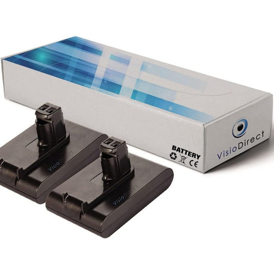 Lot de 2 batteries rechargeables avec une tension annoncee de 22.2 V, coloris gris et noir