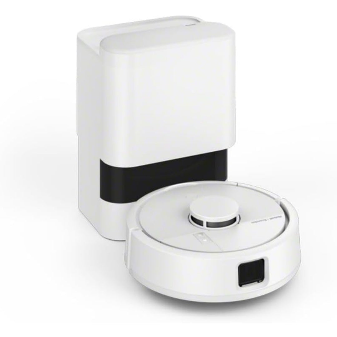 Ce robot et base de vidage combine un format compact et le nettoyage automatise des sols