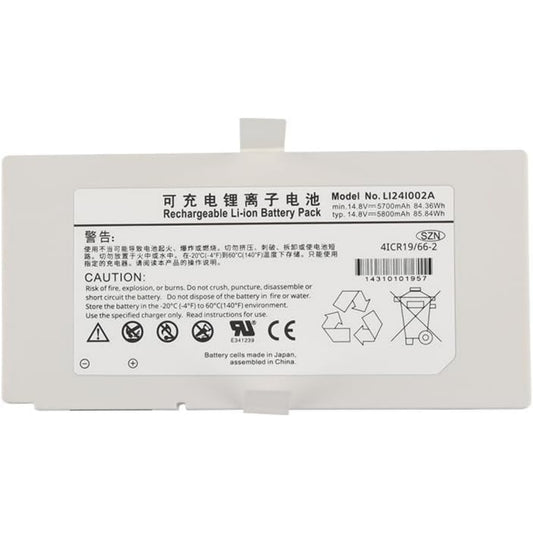 Bloc batterie rechargeable, coloris blanc et gris, avec une capacite annoncee de 5600 mAh