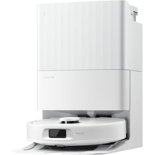 Ensemble robot et base de lavage alliant une cartographie des pieces et une separation cyclonique