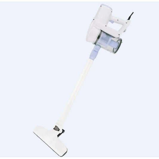 Aspirateur a main associant un corps en acier inoxydable au coloris bleu