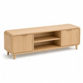 Meuble TV 180 x 40 x 55 cm en MDF plaque chene rectangulaire naturel