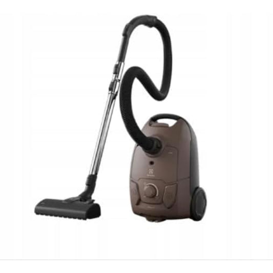 Aspirateur au format traineau avec une puissance annoncee de 650 W, coloris gris et noir