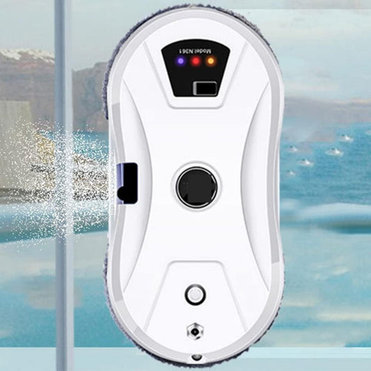 Robot nettoyeur de fenetres associant le nettoyage des bords au coloris blanc et gris