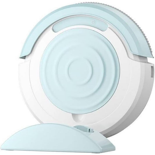 Robot aspirateur, coloris blanc et gris, avec la collecte des poils